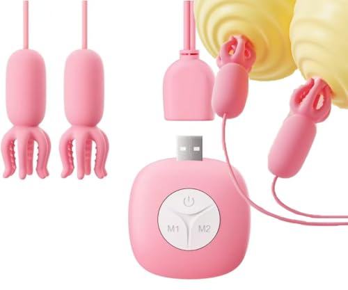 Rose Silicone Pince à Tétons Plusieurs Modes Vibration Mamelon Clip Pieuvre | YILUQIFLY Clitoridienne stimulation Vibromasseurs Flirt érotique Jeux SM Sextoy adultes Homme Couple débutant Plaisir Féminin