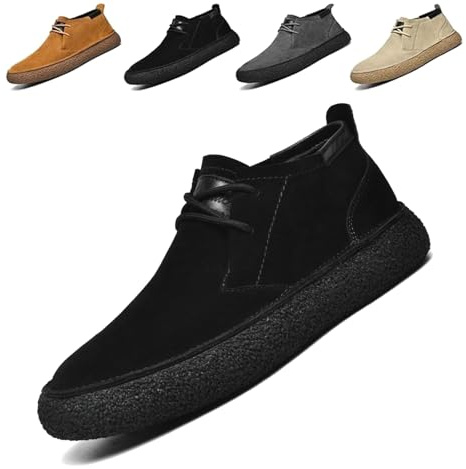 Herr Chukka-stövel, Herr Klassisk Klänning Casual Chukka Stövlar, Mockaskor Med Snörning(Black Lace Ups,40 EU)
