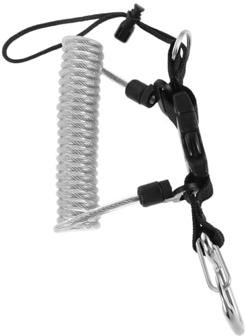 Mikinona Cordon de Plongée Spirale Rétractable avec Boucle Rapide Acier Inoxydable Dragonne Sécurisée pour Caméra Sous-Marine et Résistant à l’Humidité Accessoire Compact pour Plongée