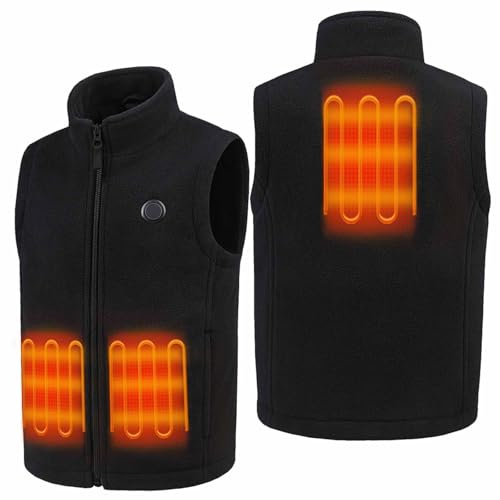 YAOJIWANG Chaleco Calefactable para Niños Chaqueta Impermeable Chaqueta Softshell con Calefaccion USB Chaqueta Termica de Invierno Abrigo Calefactable Lavable para Esqui Trekking