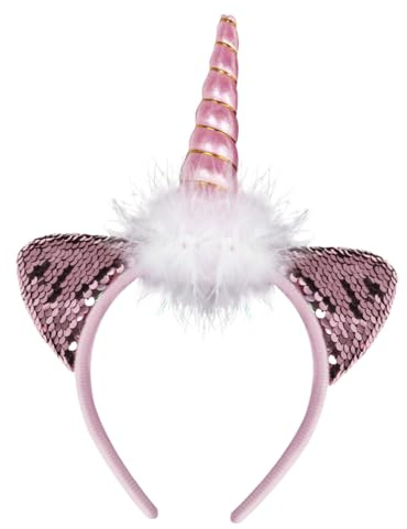 EPIGEIST Leuchtender Haarschmuck Katzenohren Stirnband für Mädchen mit Blinkenden LED Lichtern aus Stoff für Festival und Fotoaufnahmen Rosa