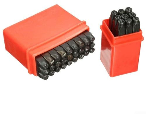 Lot de 36 poinçons en métal pour lettres de l'alphabet et chiffres sur bijoux, bois et cuir (2,5 mm)