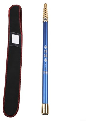 CashMuch Retino da pesca pieghevole con palo telescopico in fibra di carbonio, 46T ad alto tenore di carbonio, capacità 15 kg, 5/6/7 sezioni, filettatura 8 mm, nero