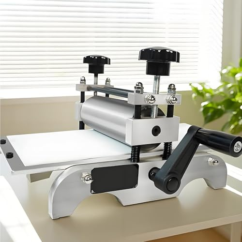 HuanSebesity Manuelle Tisch-Radierpresse,Vielseitige Allround-Presse,Kompakte Druckgrafikmaschine für Detaillierten Künstlerdruck,Einstellbare Walzenhöhe für Hoch-Tiefdruck,Holzschnitt