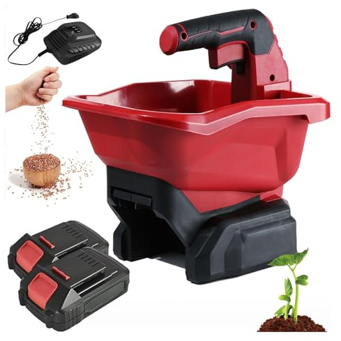 Genérico Esparcidor de Semillas Mano inalámbrico, esparcidor Fertilizante Recargable con batería Dual 1300 mAh, tolva 3 litros, for césped, Fertilizantes y derretimiento Hielo