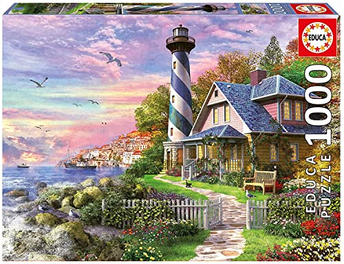Educa - Puzzle de 1000 pièces pour Adultes | Phare à Rock Bay | À partir de 14 Ans (17740)