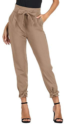 GRACE KARIN Pantalon Crayon Femme Taille élastique Bow-Knot Mode Coupe Slim