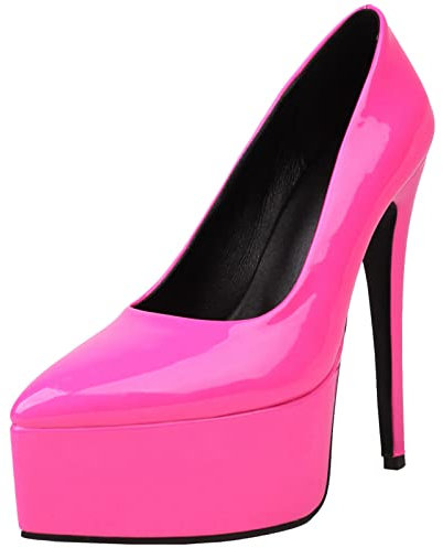 Onewus Eleganti décolleté da donna con punta a punta e tacchi a spillo sexy, fucsia, 34 EU
