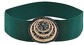 QUEEN HELENA Ceinture Élastique pour Femme Ci014-1 Vert, Taille unique