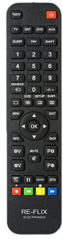 Re-Flix Superior Light Fernbedienung passend für TV JTC DVX3