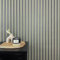 WALLCOVER Carta da parati verde in tessuto non tessuto, strisce nere, pannelli di colore verde oliva, pannelli da parete in stile scandinavo, moderna lamella, made in Germany