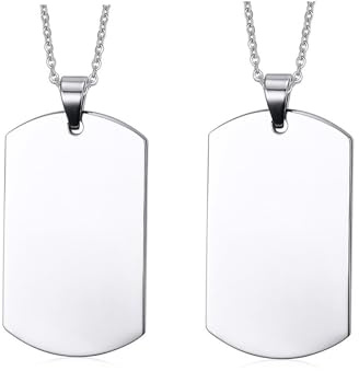 VNOX Personalisieren Sie Hundemarken Anhänger Halskette,Gravur einzelner Hundemarken für Herren Damen,Erkennungsmarken der Militärarmee,Geschenk für Ehemann Papa Junge Freund Bruder Schwester