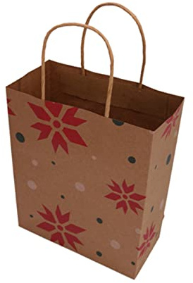 Hoement 20 Stück Bedruckte Kraftpapiertüten Stabile Papiertaschen Mit Henkel Bunte Tragetaschen Aus Langlebigem Kraftpapier Für Geschenke Partys Einzelhandel Und Gastronomie