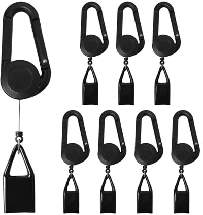 GTYHH Clip per Moschettone per Accendino da 8 Pezzi, Custodia per Accendino Nera, Supporto per Accendino Retrattile, Custodia per Accendino Anti-Smarrimento per Esterni, Accessori per Accendini