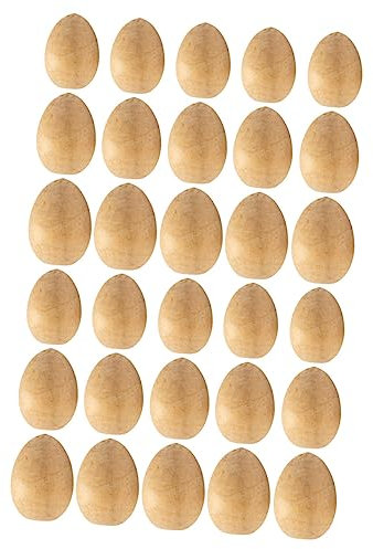 Operitacx 30piezas Huevos De Madera Para Manualidades Adornos Sin Terminar Decoración De Pascua