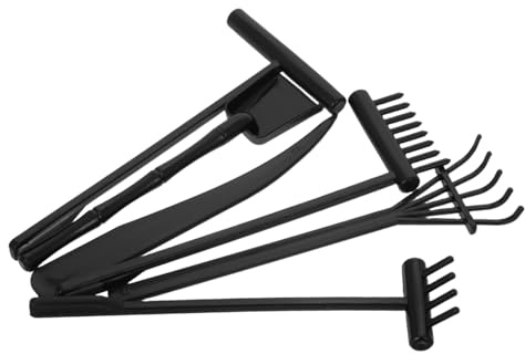 BESPORTBLE Lot de 6 Mini Râteaux de Jardin Zen en Plastique Noir, Outils Compacts et Légers pour Bac à Sable, Accessoires de Jardin Zen pour Création et Décoration Intérieure