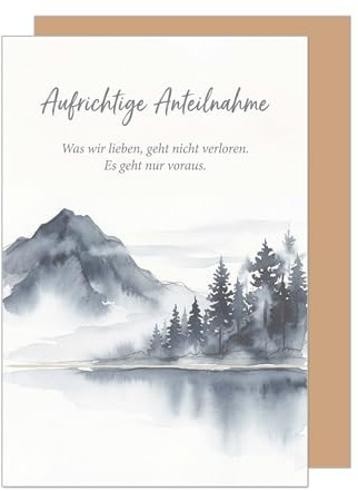 Edition Seidel Premium Trauerkarte mit Umschlag. Beileidskarte Kondolenzkarte Klappkarte Karte Spruch Aufrichtige Anteilnahme Mitgefühl Trost Hoffnung Kraft Liebe Zuversicht (T1335 SW026)