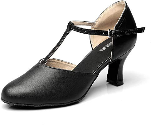 MSMAX Women Dance Heels Girls Character Shoes Black Dancing Pumps for Ballroom Flamenco Tango Latin 10 M US Women