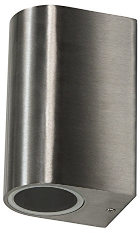 McShine - Wandleuchte | Oval-E | Edelstahl Optik, IP44, 2x GU10, Aluminium Gehäuse