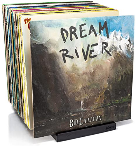 MÖNKE Scaffale Per Dischi In Vinile - Portadischi Dal Design Minimale - Capacità 50 Lp - Con Scanalatura Espositiva Frontale (Nero)