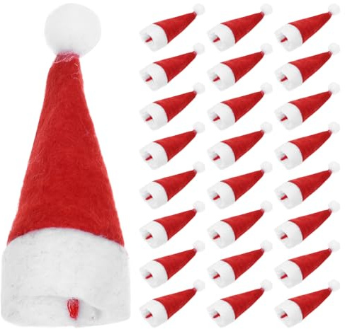 Amosfun Mini Weihnachtsmütze Lollipop Hut Aus Vlies Stoff 9X3X3Cm Kleine Festliche Kopfbedeckung Für Weihnachtsfeier Partydekoration Und Süßigkeiten Deko Zuhause