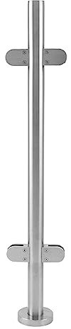 Palo Central Balaustrada Acero Inoxidable Metal Balustrade Outdoor Poste Balaustre Columna Barandilla Metálica Pasamanos Exterior Balcón Terraza Jardín Proyecto Bricolaje Aire Libre 110x16,4x9,8cm