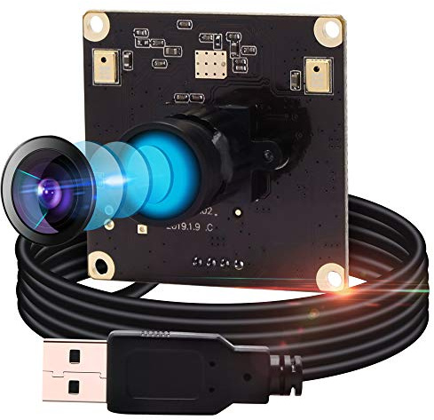 Módulo de cámara USB de gran angular de 13 MP con micrófono para computadora, lente sin distorsión, placa de cámara web, mini UVC USB2.0, cámara de PC, audio de video industrial, USB con cámara para