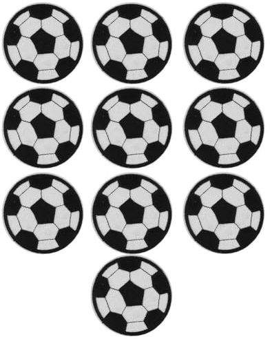 10 Stück Applikation Fußball zum Aufbügeln Fußball Stoff Aufbügeln zum Aufbügeln oder Aufnähen für Jeans, Kinderkleidung, Rucksäcke, Schals, Jacken, Handarbeit, Applikationen