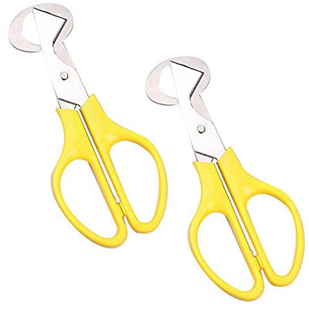 2 Pack Quail Egg Cutter Scissors, Egg Shell Cutting Scissor, Egg Opener Kitchen Tools, Yellow