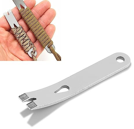 Pied de biche à manivelle de Poche, grattoir de Survie Porte clés, Outil Tactique en Acier Inoxydable, pour Auto Sauvetage d'urgence, Outil de Camping en Plein air,
