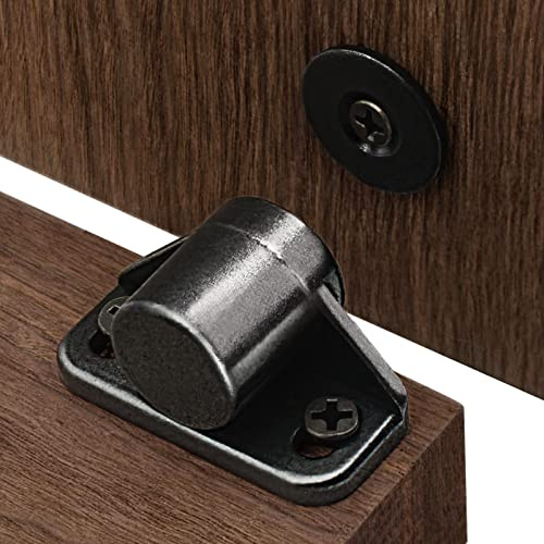Magnetic Door Catch, Strong Door Magnetic Catches, Black (8 Pack) Cupboard Door Magnets Heavy Duty Magnetic Cabinet Closures for Wardrobe, Cabinet, Drawer, Kitchen Furniture, Louver, Closet
