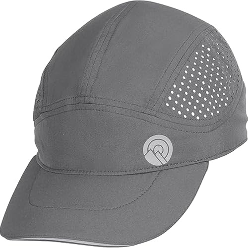 OutdoorEssentials Running Hat - Breathable Running Hats for Women & Men - Jogging Exercise Hiking Cap - Trail Baseball Tennis Gray