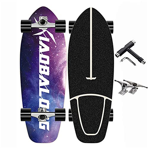 Surfskate Cruiser Skateboards Komplettboard, Erwachsene Komplettes Street Board, Drop-Through Freeride Waveboard, 8 Schichten, 30 Zoll, Kanadisches Ahorn Deck, Cruiser Skateboarding Kinder Anfänger,C
