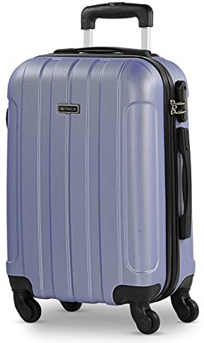 ITACA - Bagaglio A Mano Rigido Leggero Bagaglio A Mano 55X40X20 con 4 Ruote Silenziose Trolley Cabina Viaggio Aereo Ergonomico Durevole. Compatibile Ryanair, Malva