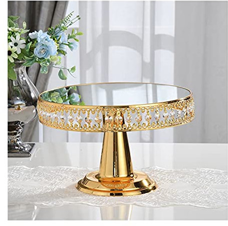 Alzata per Dolci Torta in metallo europeo Stand di vetro Specchio di vetro Tavolo da dessert Pomeriggio Tè Della Cake Display Stand Wedding Pasticceria Plate Plate Cake Rack Alzata per Torta