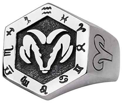 Vintage Echt 925 Sterling Silber Astrologie Sternzeichen Konstellation Ring - Tierkreiszeichen Schmuck für Herren Damen - Offen Verstellbar