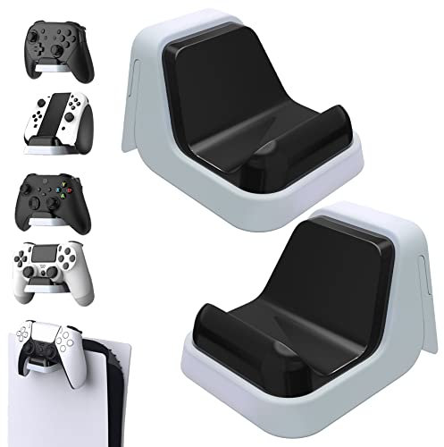 playvital 2-in-1 Wandhalterung für PS5, Xbox Series & Switch Pro Controller - Anti-Rutsch-Stand, Weiß