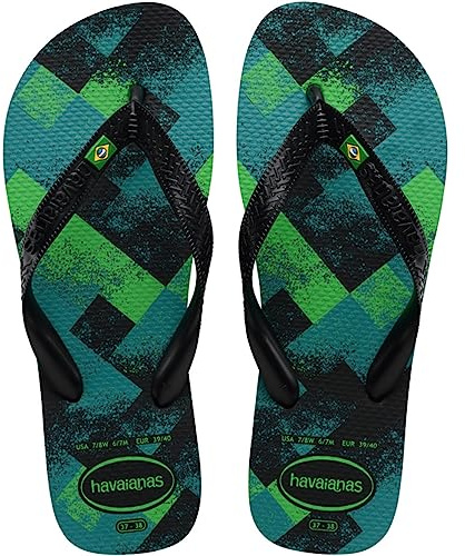 Havaianas Brasil Fresh, Infradito Unisex - Adulto, Multicolore (Black/Black/Leaf Green), 37/38 EU