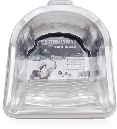 Axus Decor Onyx Series Captain Chunk Paint Kettle Liner Perfectly Fit Inside Captain Chunk Durable & Solvent Resistant Plastic - Ideal For Professional Painter's & DIY Enthusiasts (Pack Of 5)