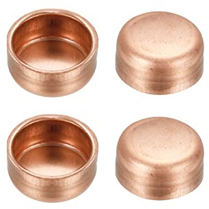 sourcing map Kupfer Endkappe Rohrverschraubung Schweißanschluss 9.52mm 3/8 Pack von 4