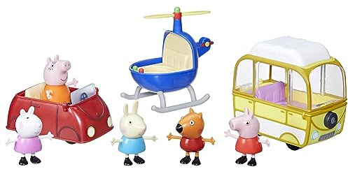 Peppa Pig, Coffret Petits véhicules de Peppa, 3 véhicules et 5 Figurines, Jouets pour Enfants
