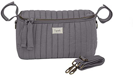 3 Sprouts Organizer Passeggino Trapuntato, Borsa Porta Accessori, Grigio