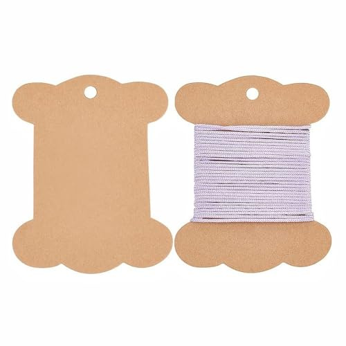 MBUYGYUO 50 Pcs Kraft Cardboard Spool Organizer Spool Craft DIY Sewing Storage Winding Cardboard Thread Holder for Cross Stitch Weaving DIY Crafts Sewing Storage