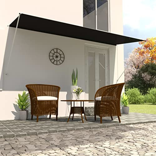 FIRBNUS Toldo Retráctil Toldos Impermeables Toldo Ajustable Toldo Manual Retráctil Toldos Exterior Enrollables Toldo Retractil Exterior Toldo Extensible Toldo de Pared Gris Antracita 400x150 cm