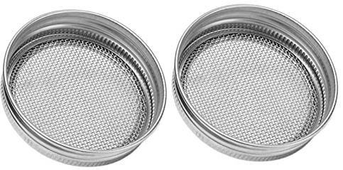 Fdit Einmachglas-Deckel, Einmachglas-Zubehör, Edelstahl, Normale Siebfilterdeckel, Deckel für Einmachgläser, Keimdeckel für Einmachgläser mit Normaler Öffnung (70mm)