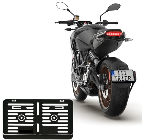 1x Schwarz Kennzeichenhalter Nummernschildhalter 240 x 130 mm 24 x 13 cm (für Roller Moped Traktor Anhänger Motorrad Hänger) Für Kennzeichen im Format 240 x 130 mm 24 x 13 cm (SE)