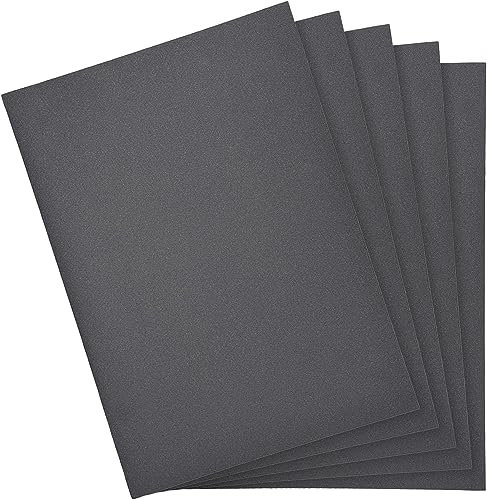 BOXONLY 9 x 11inch Wet Dry Sand Paper，Waterproof Sandpaper for Metal Sanding, Automotive Polishing 500 Grits 5pcs