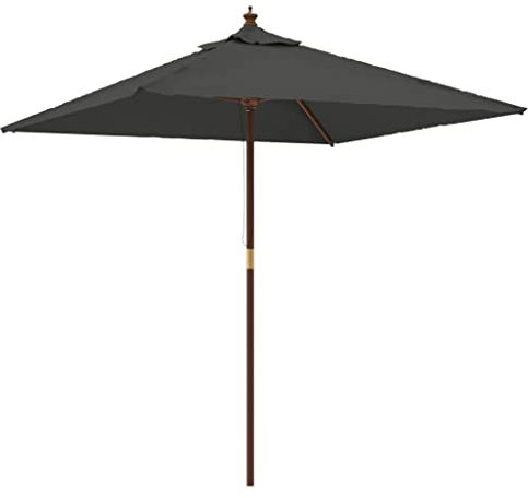 FIRBNUS Sonnenschirm aus Holz, Strandschirm, Gartenschirm, Sonnenschirme für den Außenbereich, Sonnenschirm für den Strand, 36318-zys-230824-ode, anthrazit