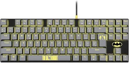 FRTEC - Batman Mechanische Tastatur mit Anti-Roll-Kabel, QWERTY, TKL Blauer Schalter, offizielle DC-Kollektion, kompatibler PC, Mac, PS5, Switch, Xbox Series X/S