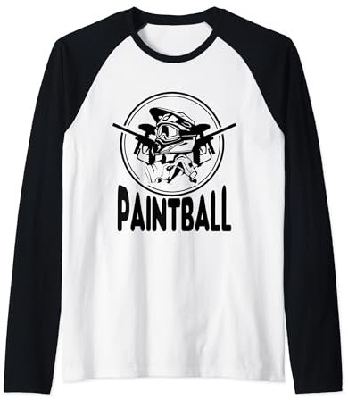 Paintball Paintballmarkierer, Helm, Handschuh, in schwarz Raglan